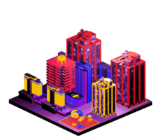 Isometric building arrangement png