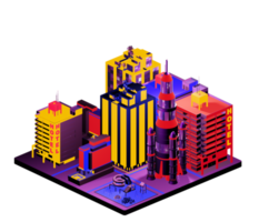 Isometric building arrangement png