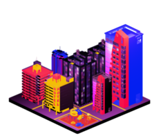 Isometric building arrangement png