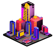 Isometric building arrangement png