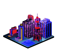 Isometric building arrangement png