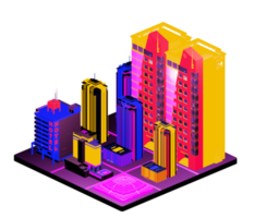 Isometric building arrangement png