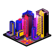 Isometric building arrangement png