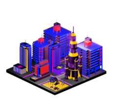 Isometric building arrangement png