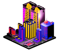 Retro isometric building png