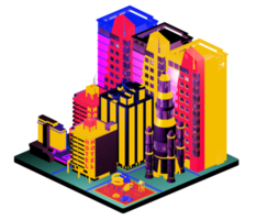 Isometric building in retro style png