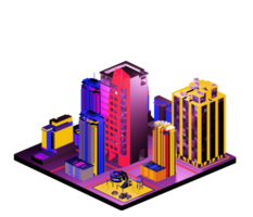 Isometric building arrangement png