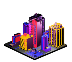 Isometric building in retro style png