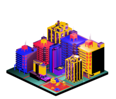 Isometric building in retro style png