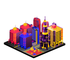 Isometric building arrangement png