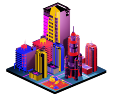 Isometric building arrangement png