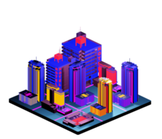 Isometric building arrangement png