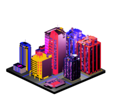 Isometric building in retro style png