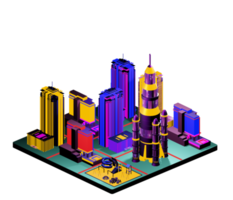 Isometric building arrangement png