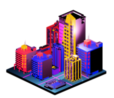 Isometric building arrangement png