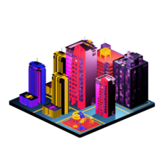 Isometric building in retro style png