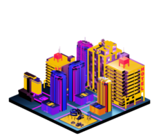 Isometric building arrangement png