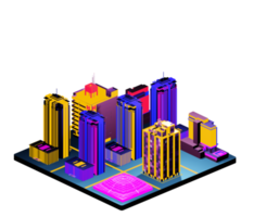 Isometric building arrangement png