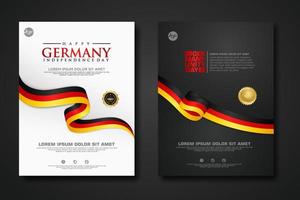 Set poster design Germany unity day background template vector