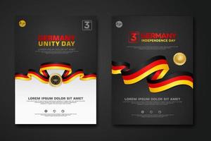 Set poster design Germany unity day background template vector