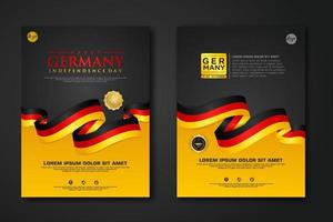 Set poster design Germany unity day background template vector