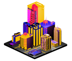 Isometric building arrangement png