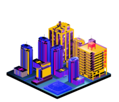 Isometric building in retro style png