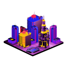 Isometric building arrangement png