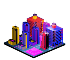 Isometric building arrangement png