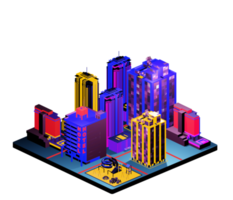 Isometric building in retro style png