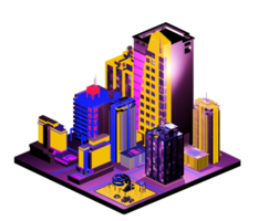 Retro isometric building png