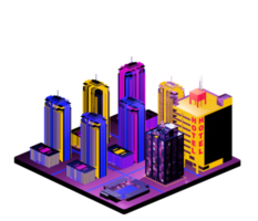 Retro isometric building png