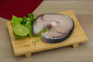 Raw blue shark steak photo