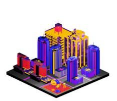 Isometric building arrangement png