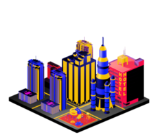 Isometric building in retro style png