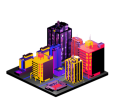 Retro isometric building png