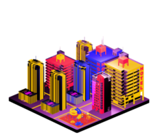 Isometric building arrangement png