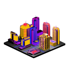 Retro isometric building png