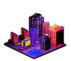 Isometric building in retro style png