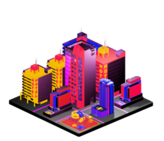 Isometric building in retro style png