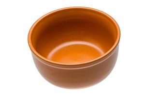 Empty ceramic bowl on white background photo