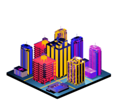 Retro isometric building png