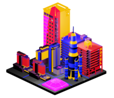 Isometric building in retro style png