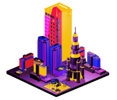 Isometric building arrangement png