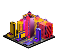 Isometric building in retro style png