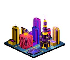 Isometric building arrangement png