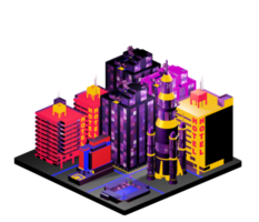 Isometric building in retro style png