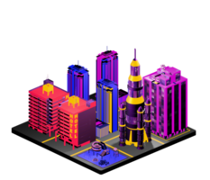 Isometric building in retro style png