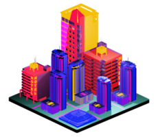 Isometric building arrangement png