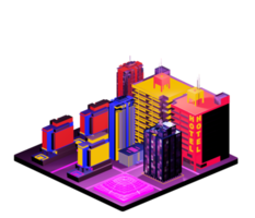 Isometric building in retro style png